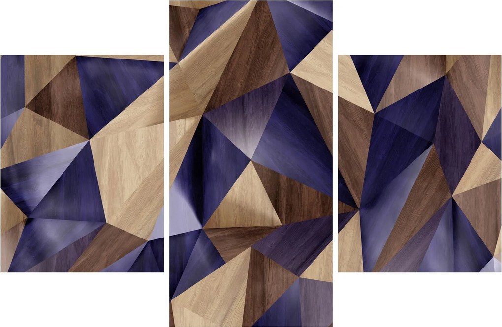 Kép - 3D fa háromszögek (90x60 cm)