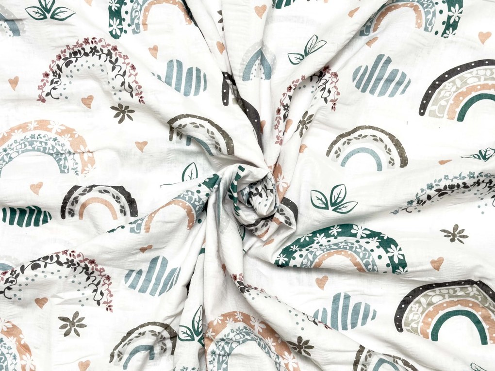 Krepp ágynemű szett kiságyba Renforcé RAINUBI fehér Ágyneműhuzat mérete: 45 x 65 cm | 90 x 140 cm