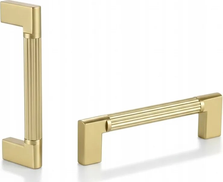 Modern Bútorfogantyú Gaby 128 mm arany matt bordázott