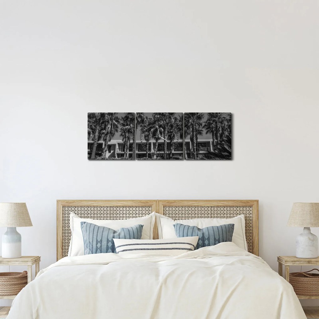 Kép - retro piros autó (órával) (90x30 cm)