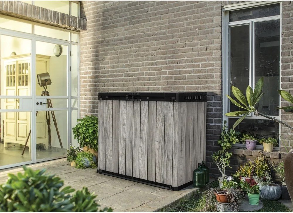 Szürke műanyag kerti tárolódoboz Deco – Keter