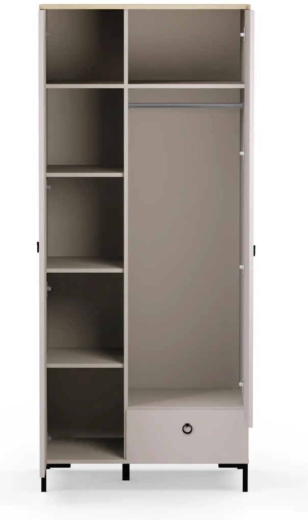 Ruhásszekrény Demandaron 1 (taupe + silverjack tölgy) . 1116801