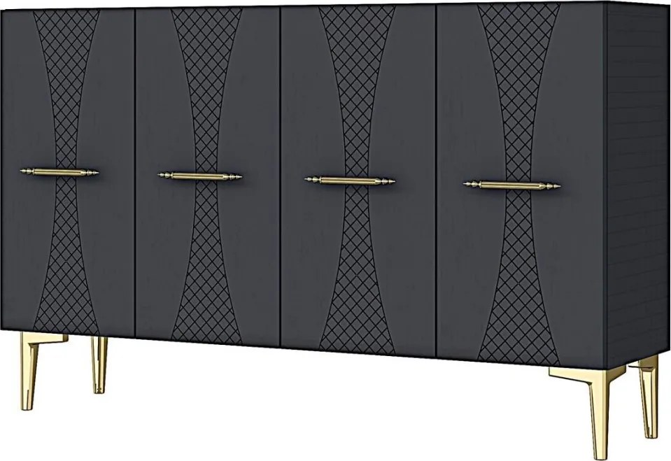 Slim komód, antracit, 120 cm