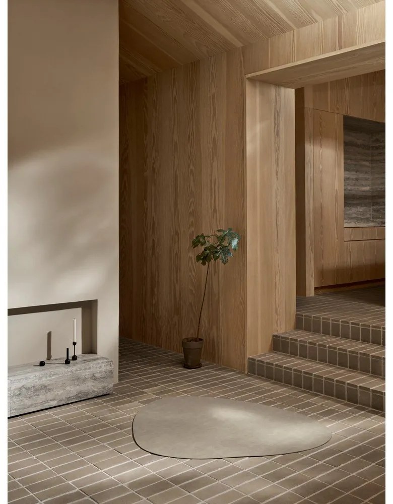 Szürkésbézs bőr 115x135 cm Curve XXXL Bull – LIND DNA