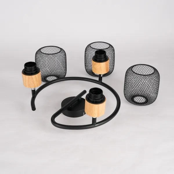 Brilagi - Spotlámpa BASKLITE 3xE27/15W/230V kaucsukfa/fekete