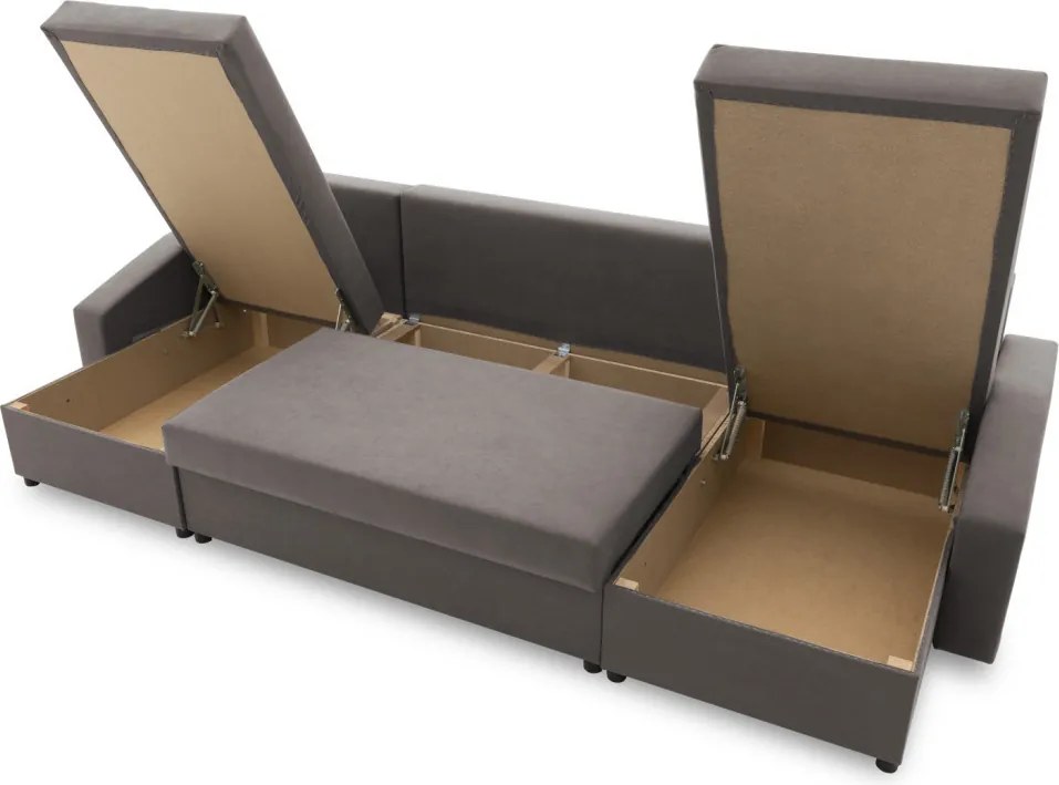 Sparta Plus sarokkanapé, szövet anyag, univerzális oldal, szürke