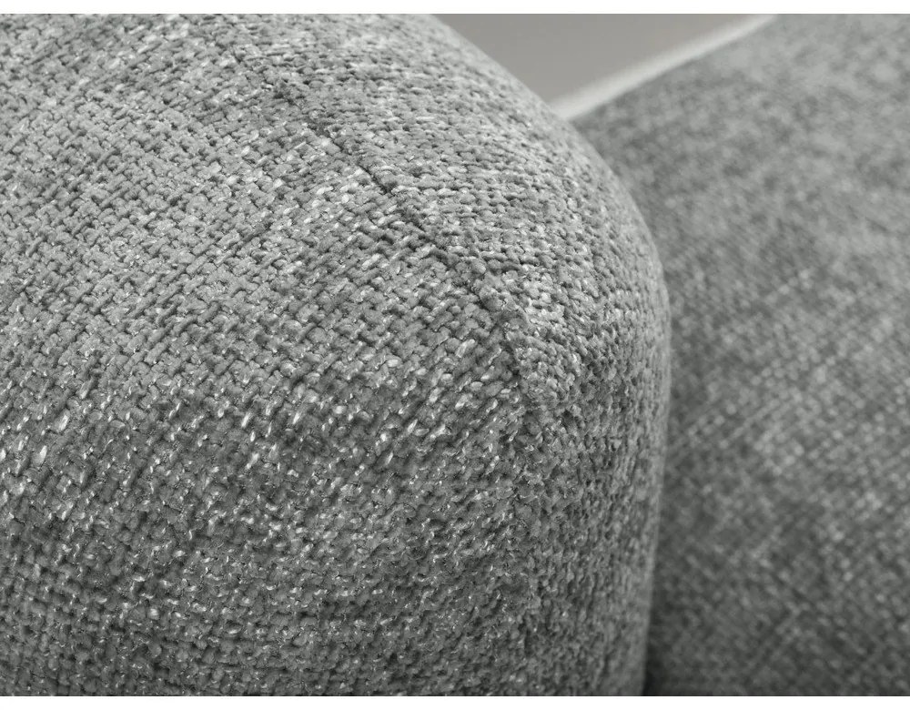 Szürke zsenília kinyitható-tárolóhelyes sarokkanapé (jobb oldali-heverő résszel) Mele – Makamii