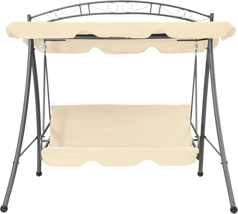 vidaXL homokfehér kültéri átalakítható hintaágy tetőponyvával