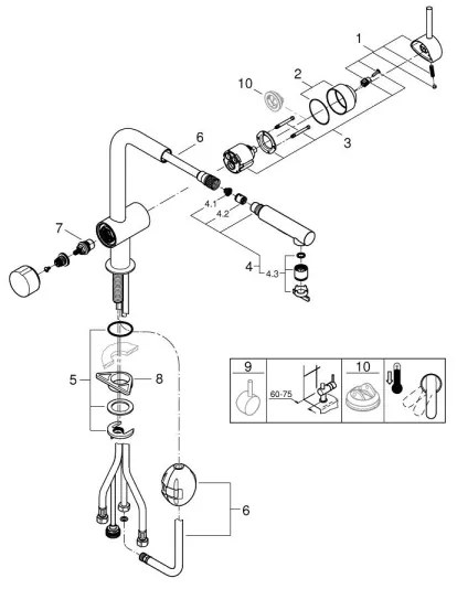 GROHE 31558GN0 - Aranyszínű mosogató csaptelep A