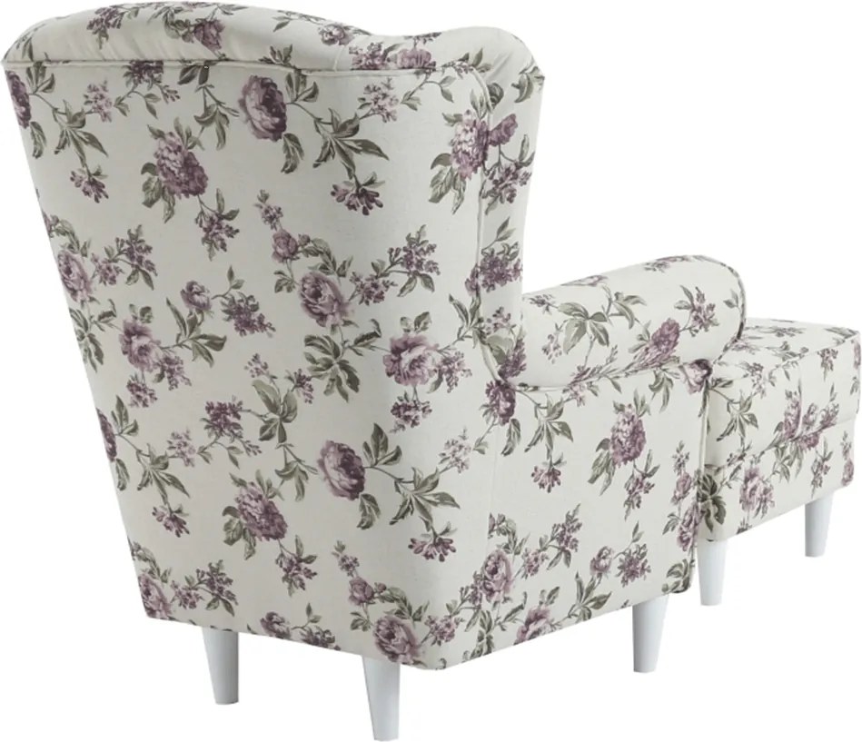 füles fotel puffal, szövet rose 18, ASTRID