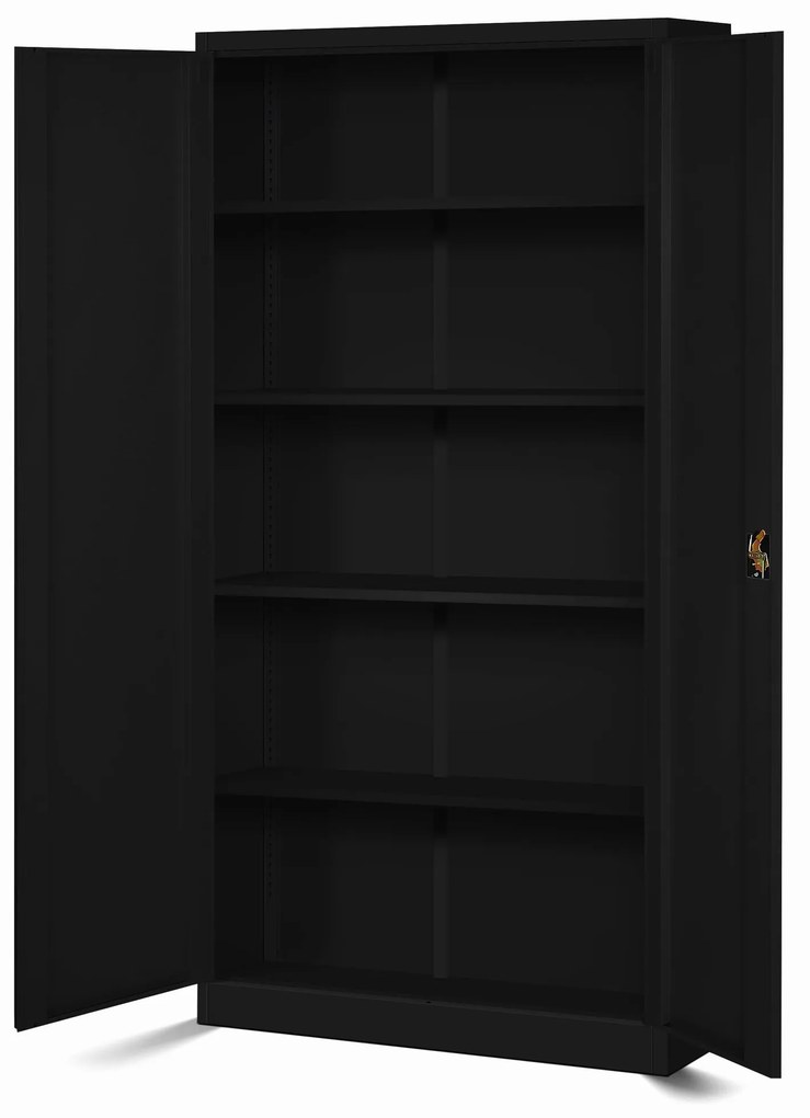 Set 4x fém iratszekrény JAN H, 900 x 1950 x 400 mm, fekete