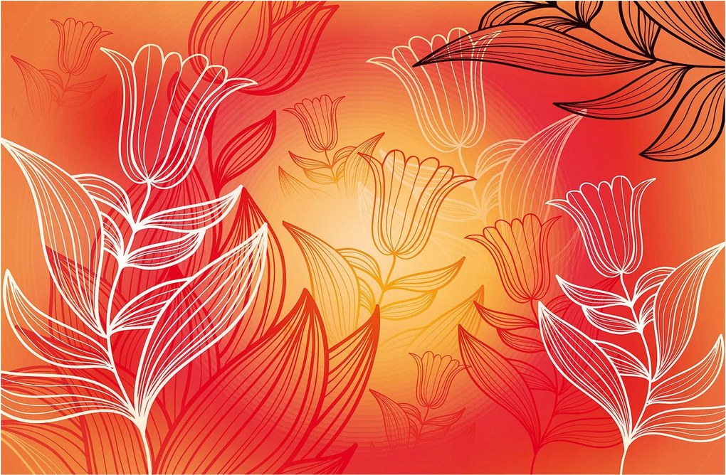 Fotótapéta Színátmenetes tulipán tavaszi hangulat fali dekoráció 200x140 +ragasztó