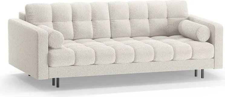 Krémszínű buklé kinyitható tárolóhelyes kanapé 222 cm Bali – Cosmopolitan Design