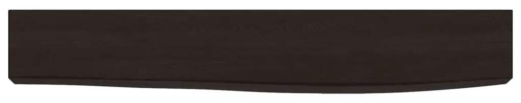 sötétbarna kezelt tömör tölgyfa fali polc 60x10x6 cm