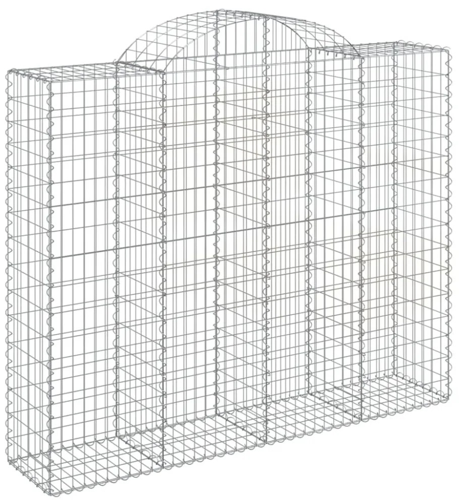 vidaXL 12 db íves horganyzott vas gabion kosár 200x50x160/180 cm