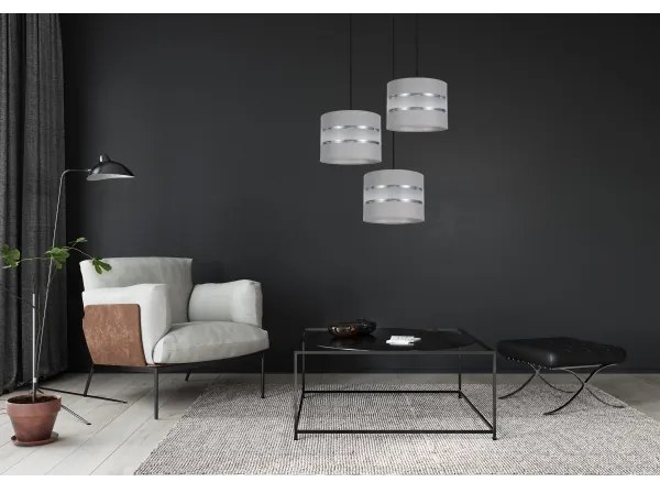 Csillár zsinóron CORAL 3xE27/60W/230V szürke