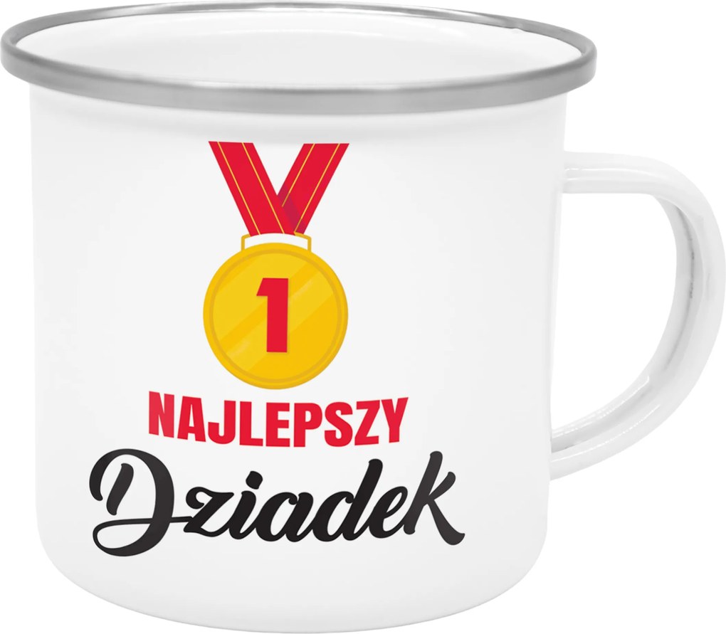 Zománcozott bögre fazék ajándék nagyszülők napjára Legjobb nagypapa