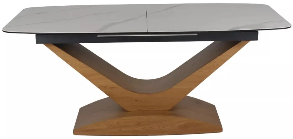 Dolce bővíthető kerámia étkezőasztal fehér/tölgy 180-240 cm