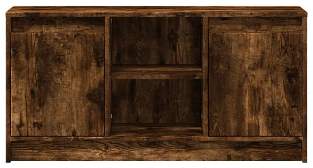 füstös tölgy színű szerelt fa LED-es TV-szekrény 100x34x50 cm