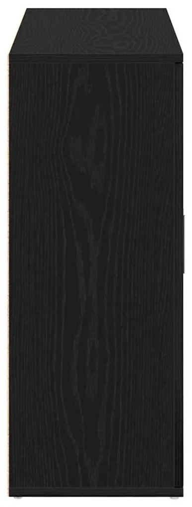 fekete tölgy színű szerelt fa tálalószekrény 91x29,5x75 cm