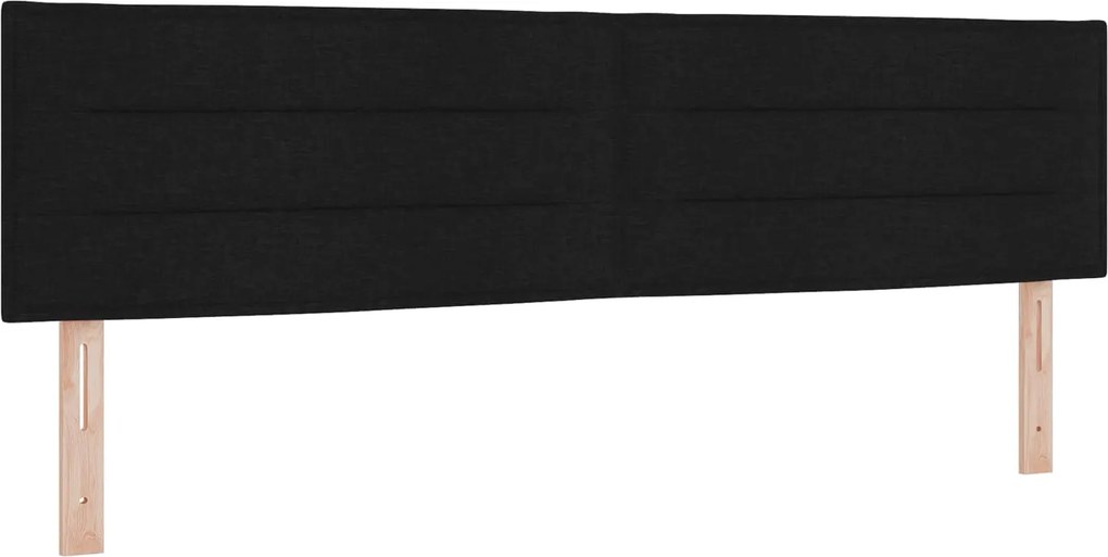 vidaXL LED ágytámla LED -es lámpákkal Fekete 180 cm Poliészter