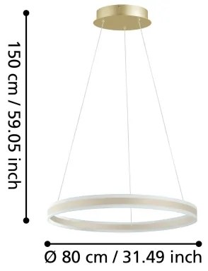 Eglo 39313 - LED Szabályozható csillár zsinóron TONARELLA LED/78W/230V