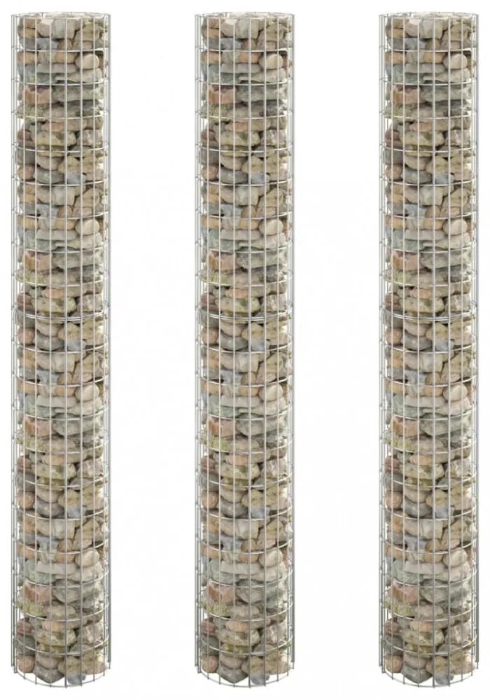3 db kör alakú horganyzott acél gabion magaságyás Ø30 x 200 cm