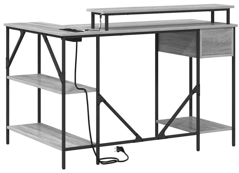 Asztal fiókkal Szürke sonoma 120 x 79 x 86.5 cm Faanyag