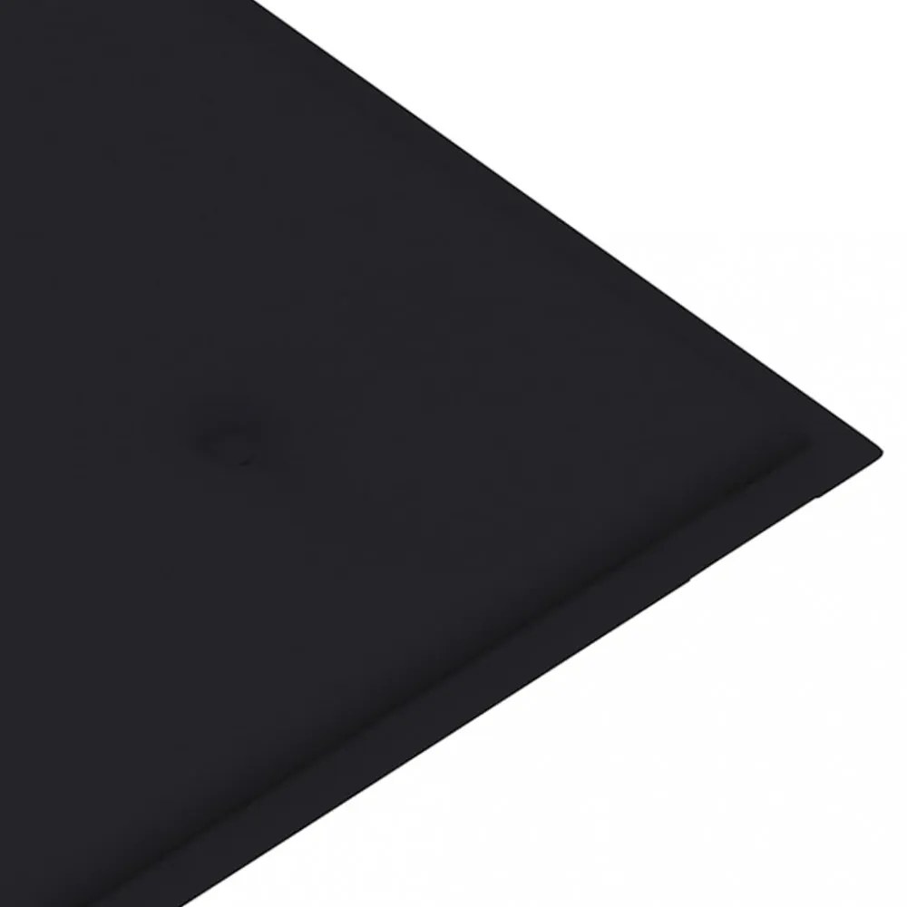 tömör tíkfa kerti pad fekete párnával 112 cm