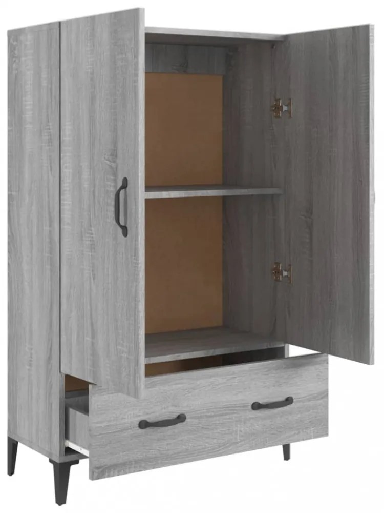 szürke sonoma színű szerelt fa magasszekrény 70 x 31 x 115 cm
