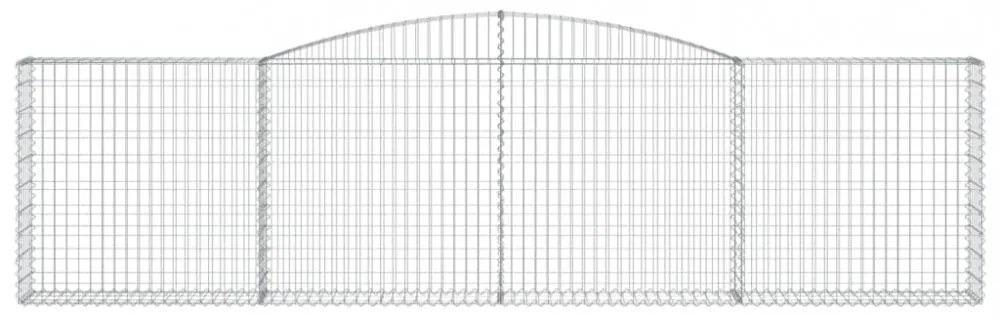 vidaXL 10 db íves horganyzott vas gabion kosár 400x30x100/120 cm