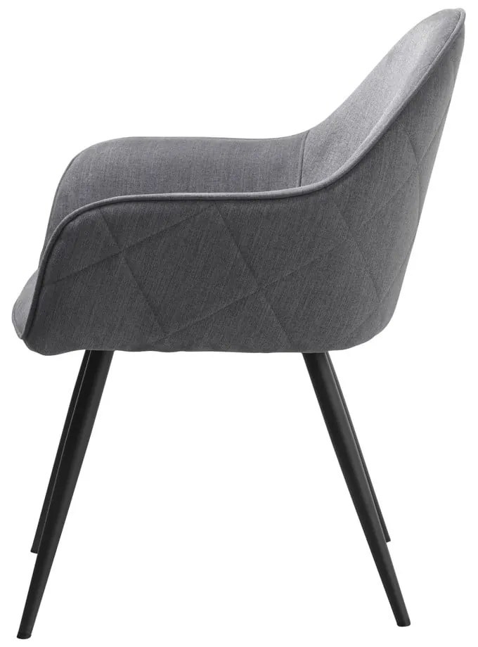Szürke kárpitozott karfás étkezőfotel Minto – Unique Furniture