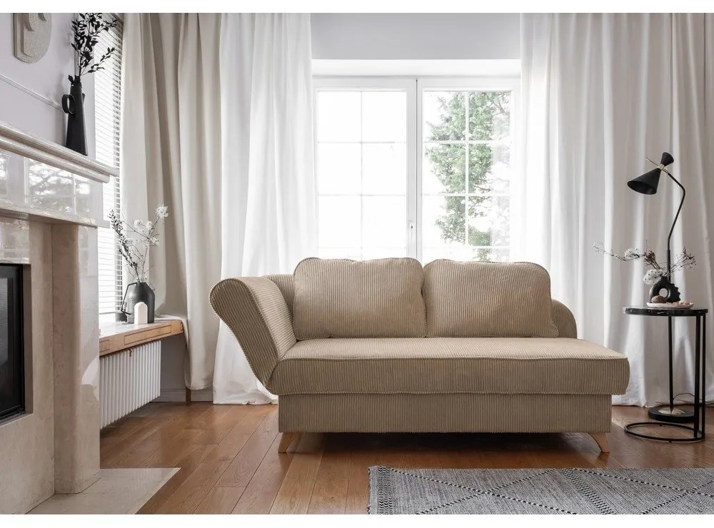 Szürkésbarna kordbársony heverő (bal oldali) Chic Charlotte – Miuform