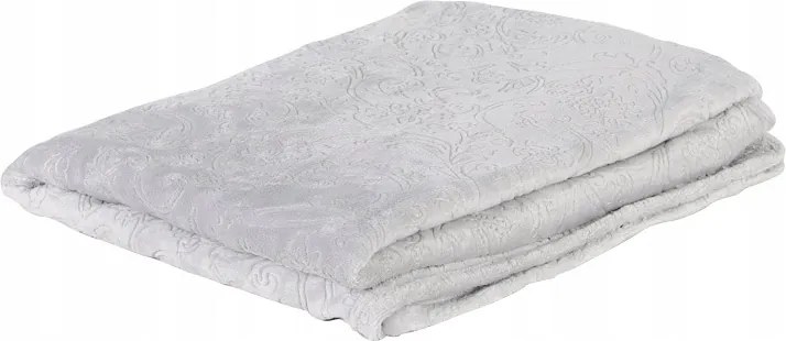 Puha, virágmintás takaró, Világos Szürke színben