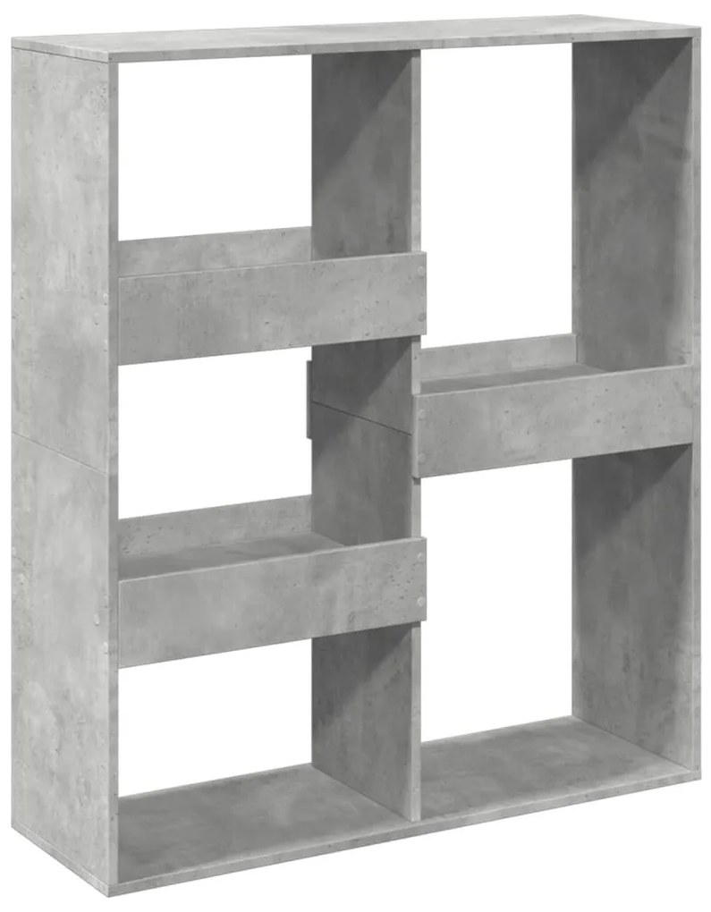 betonszürke térelválasztó könyvszekrény 100 x 33 x 115 cm