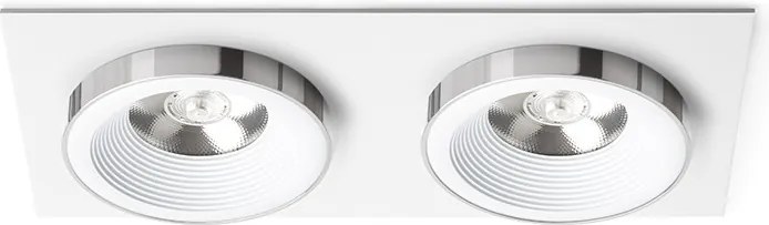 RENDL SHARM SQ II süllyesztett lámpa fehér króm 230V LED 2x10W 24° 3000K