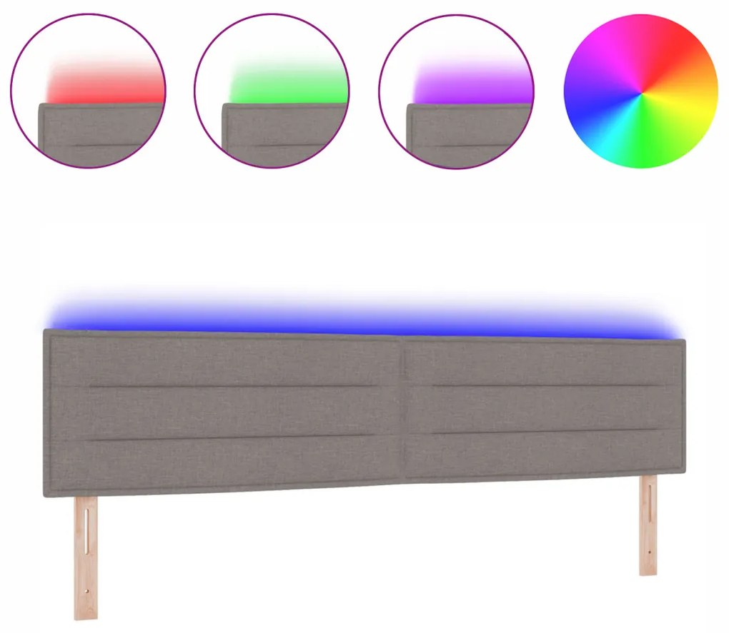 LED Fejtámla Vonalkialakítás Taupe 200 cm Szövet