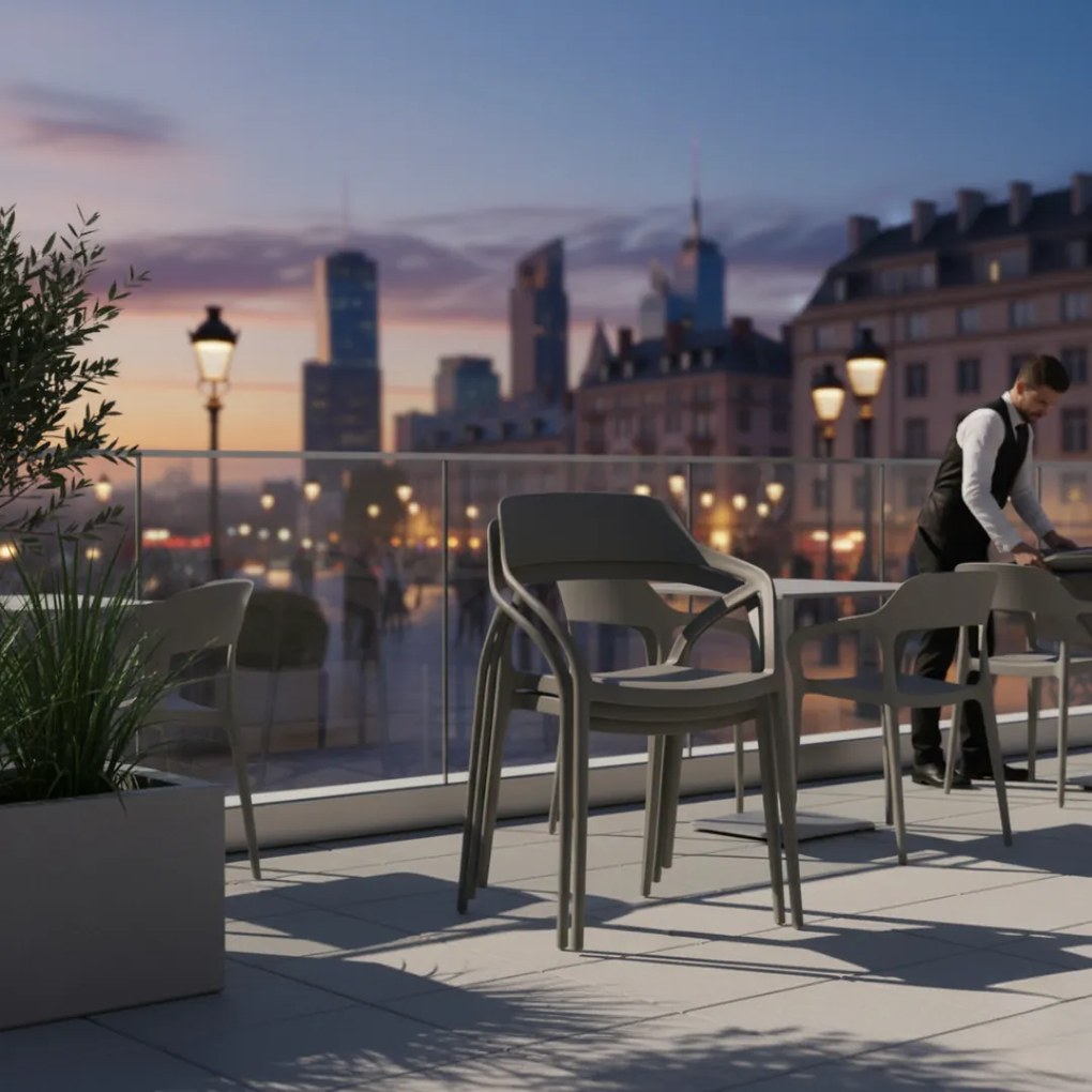 Rakásolható szék, szürke, ALFIO