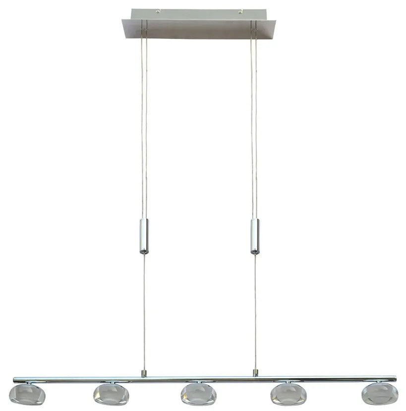 ITALUX ZWD-0001-05-CH STEVEN Modern Led Függesztett Lámpa Króm, Átlátszó LED IP20