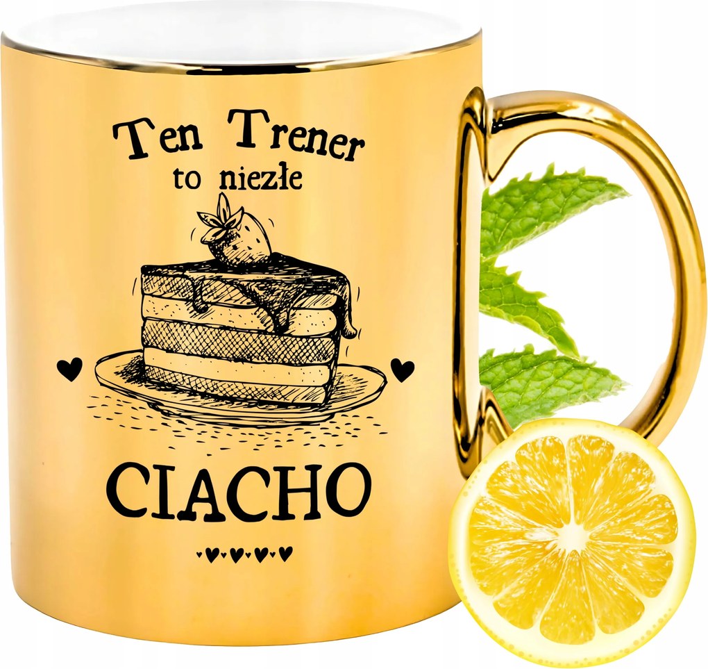 Prémium Arany Csillogó Bögre Edzőnek Ajándék Nyomtatott Fotóval
