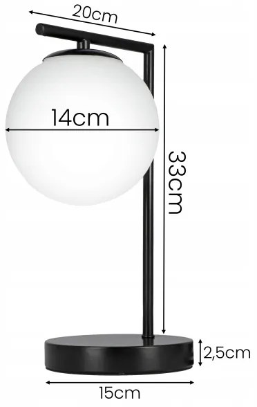Asztali lámpa 1xE27/40W/230V fekete/fehér