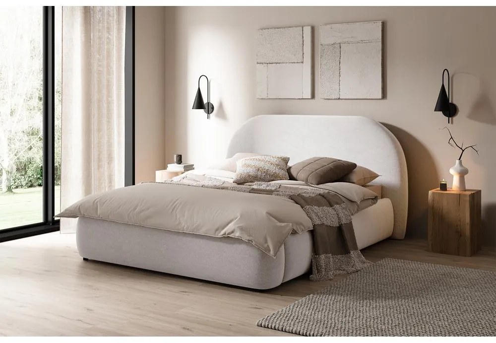 Franciaágy 180 cm Olivo P (ágyráccsal) (tárolóhellyel) (fehér + fekete). Akció -15%. 1100398