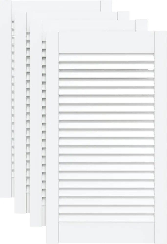 vidaXL 4 db fehér tömör fenyőfa lamellás szekrényajtó 69 x 39,4 cm