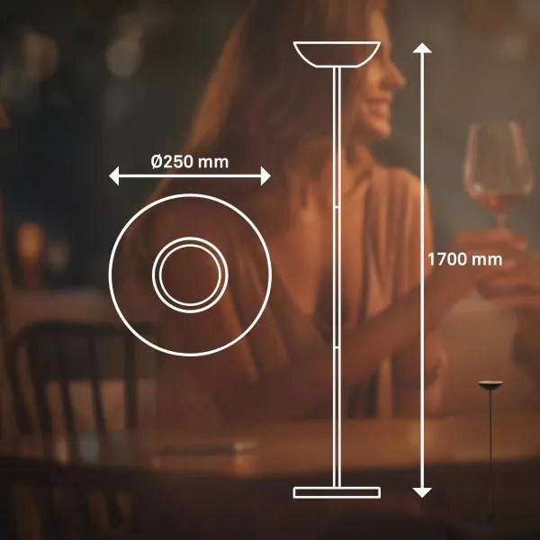 Briloner 1500015 - LED dimmelhető állólámpa ESTATE 8W/5V 4000 mAh fekete