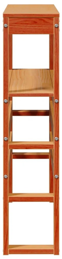 viaszbarna tömör fenyőfa fejtámla polcokkal 75 cm