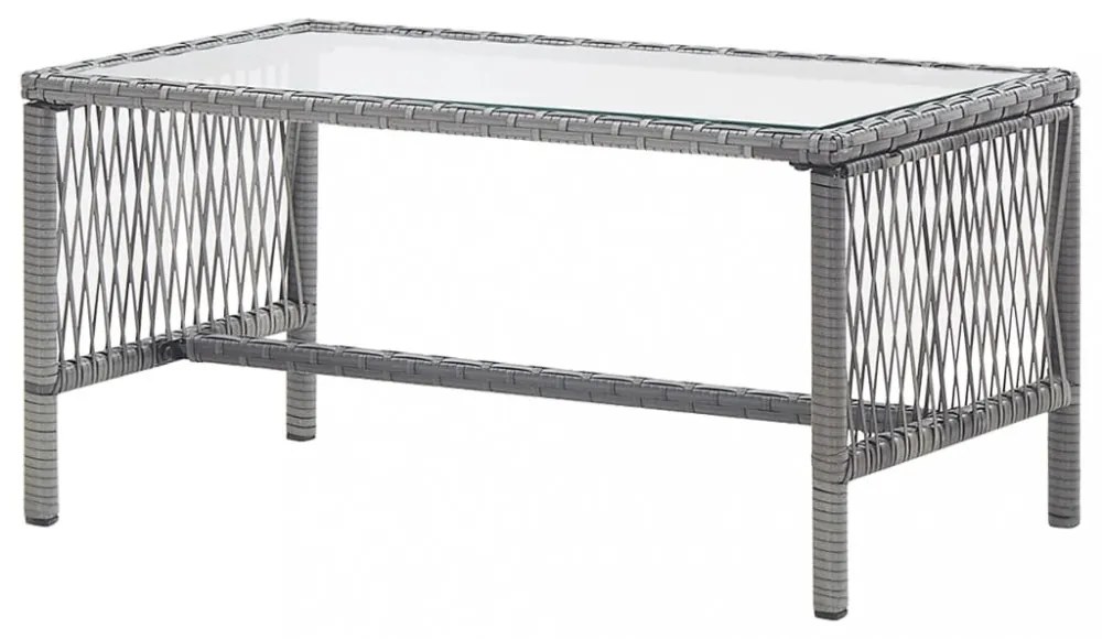 4-részes antracitszürke kerti polyrattan bútorszett párnákkal