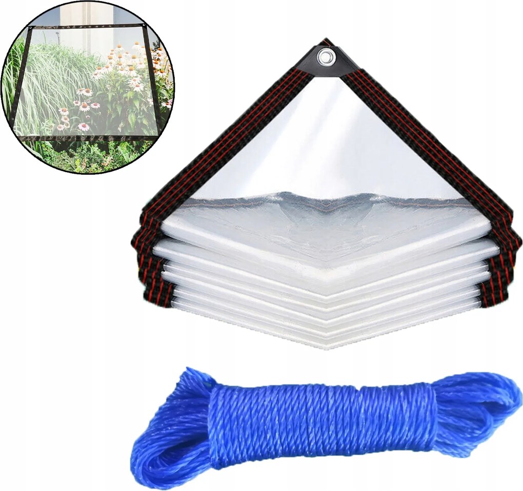 Átlátszó Kerti Terasz Ponyva Vízálló Uv-szűrővel 2X3M