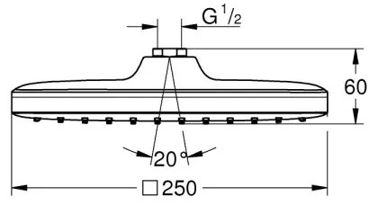 GROHE 26695000 - VITALIO COMFORT 250 × 250 mm fejzuhany, fényes króm
