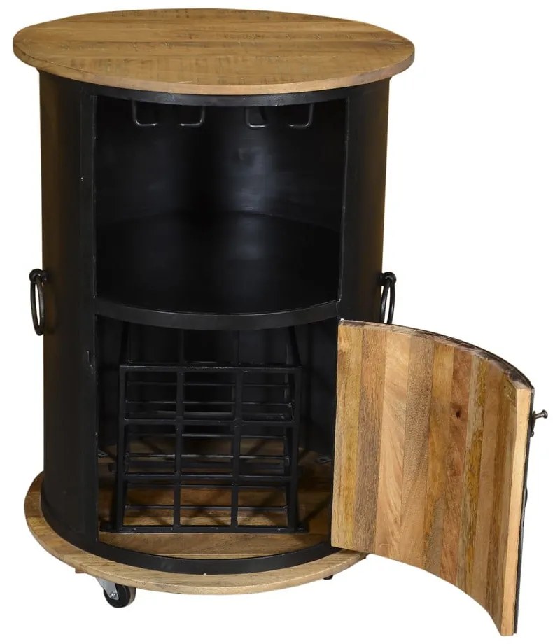 Fekete fém bortartó szekrény, palackok száma 9, 60x85 cm Luni – Interia Home &amp; Living