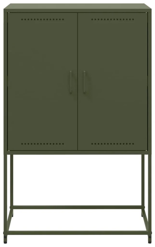 olívazöld acél magasszekrény 68,5 x 38,5 x 107 cm